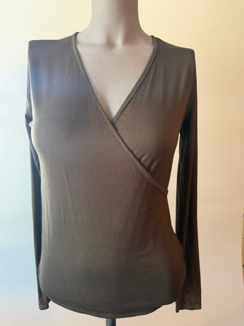 Jamocha Fitted Wrap Top