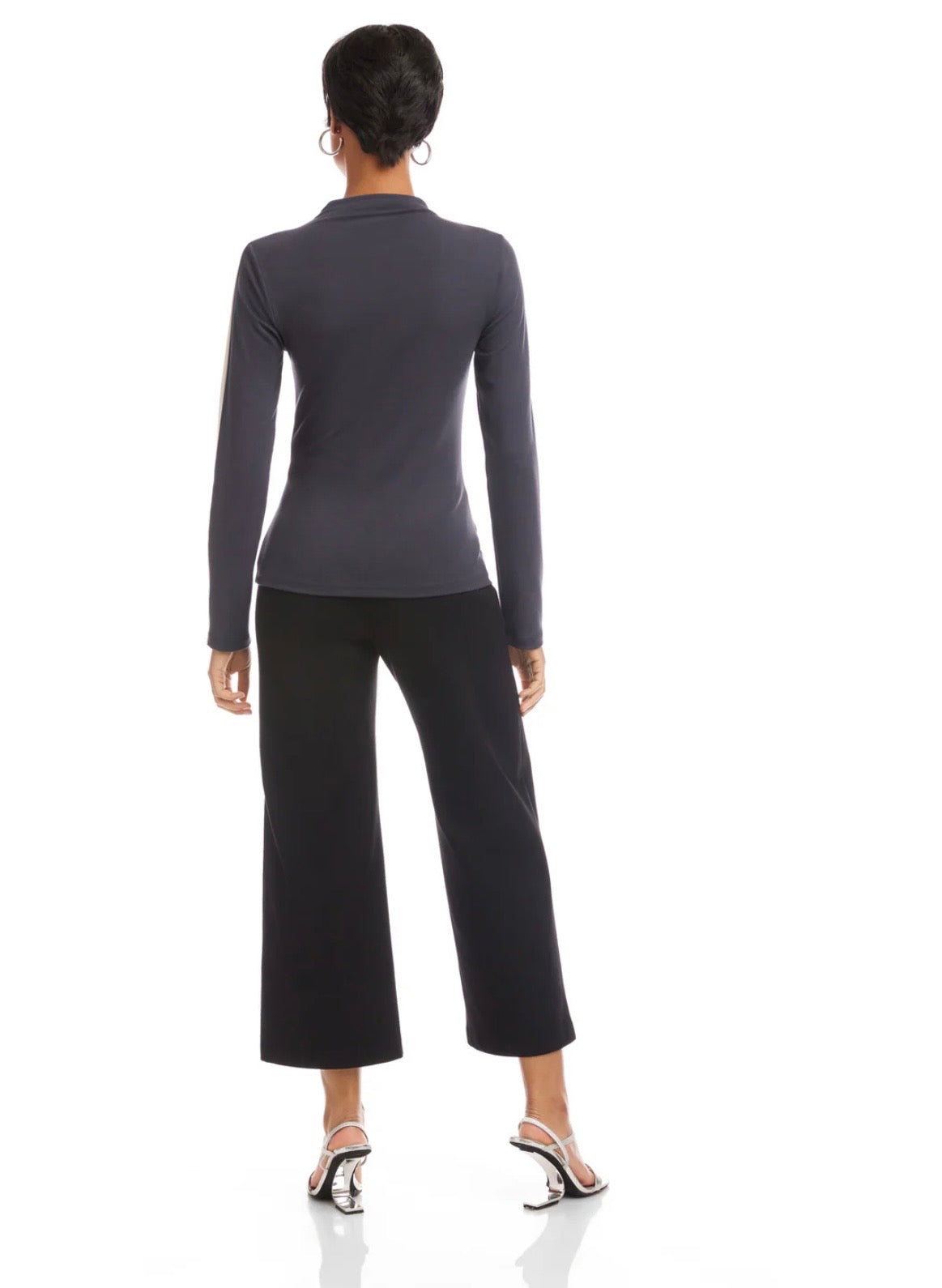 Colorblock Mockneck Top