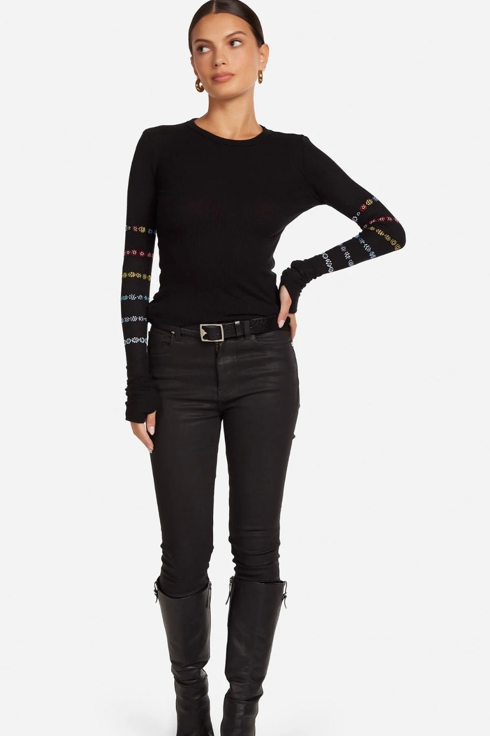 McKinley Crystal Evil Eye Stripe- Black