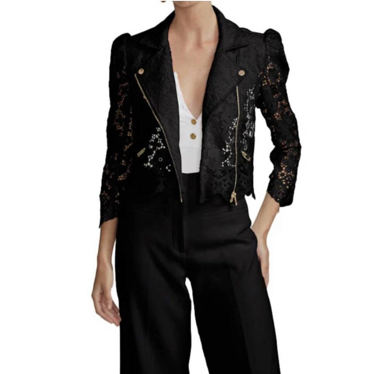 Malibu Guipure Jacket- Black