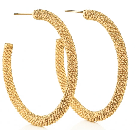 LOU LARGE MESH HOOP-GLD